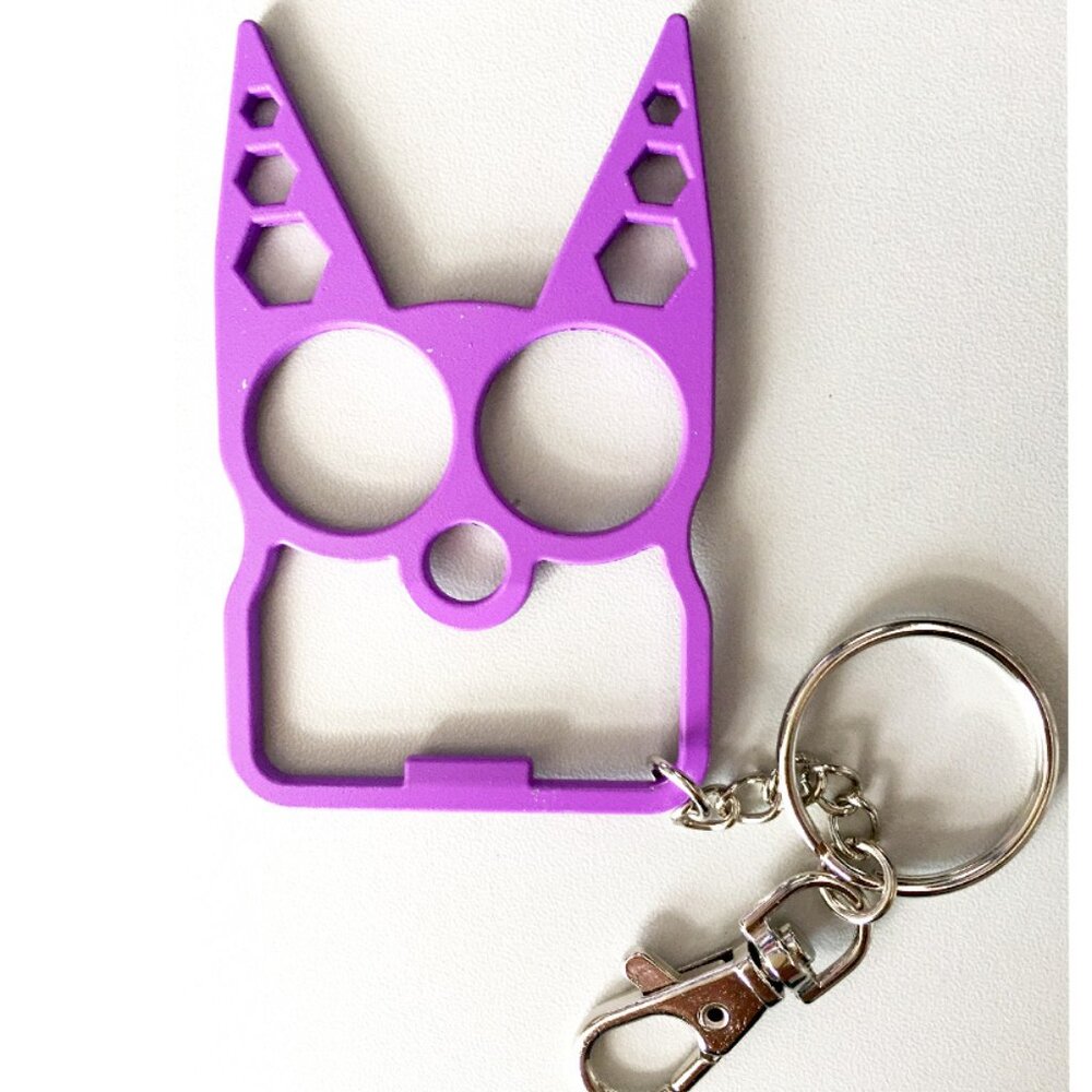 Cat Self Defense Keychain Metal